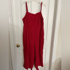 Old Navy Red Crop Jumpsuit Size XL